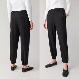 COS Women's Jogger Pants Pull On Rayon Elastic Waistband Black Size 4 Minimalist